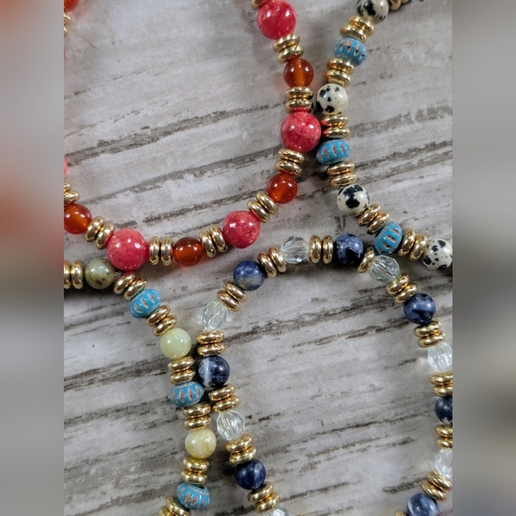 Handcrafted Dalmatian Jasper and Turquoise Bracelet - Picture 4 of 6